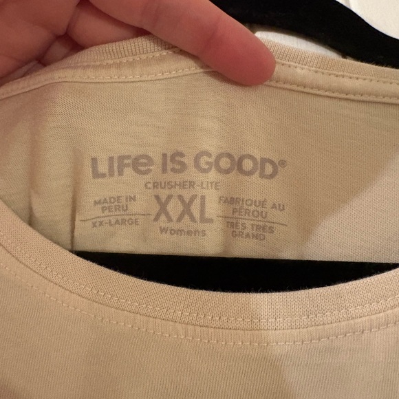 Life is Good Women’s XXL Crusher Lite Snowman Candy Cane Holiday Tee Cream - Picture 4 of 6